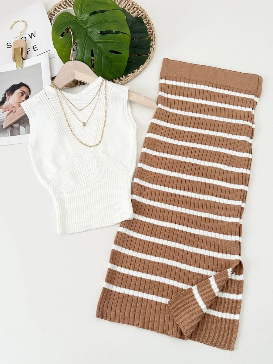 Women Sweater Co-ords - Khaki - View 1