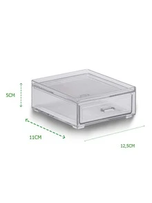 Kit With 2 Transparent Acrylic Multipurpose Organizer Drawers 12.5 X 11 X 5 Cm - Clear - View 3