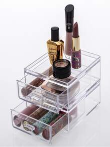 Kit With 2 Transparent Acrylic Multipurpose Organizer Drawers 12.5 X 11 X 5 Cm - Clear - View 2