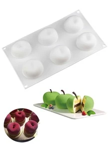 1pc Apple Shaped Silicone Cake Mold - White - View 5