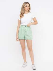 Women Shorts - 綠色 - 查看 1