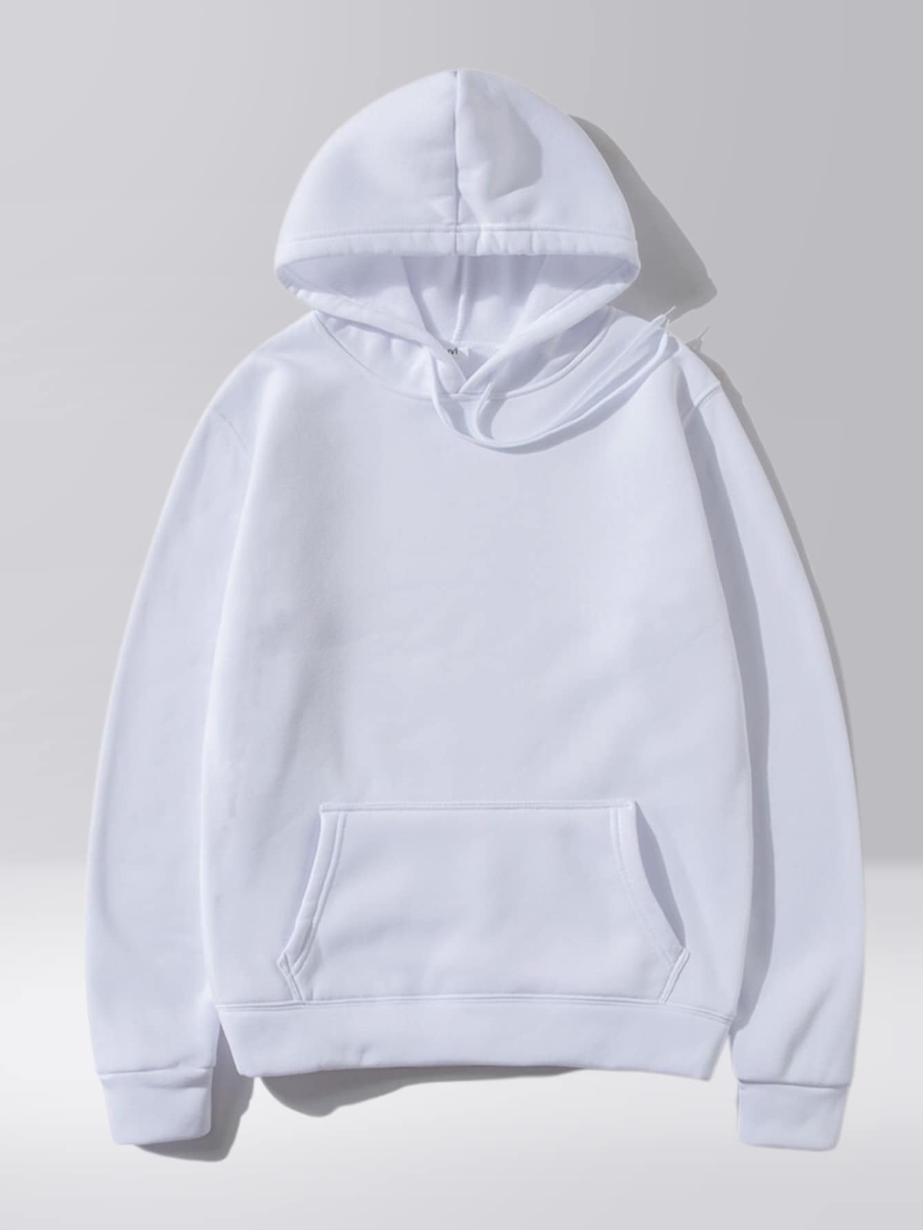 Blusa de frio Moletom Feminino Capuz Bolso Conforto Canguru Friu Flanelado - Branco - Visão 1