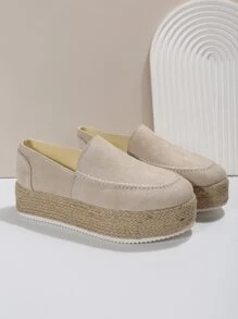 Women's Elevated Platform Chunky Heel Shoes, Spring & Autumn Casual Wedges - Beige - View 4