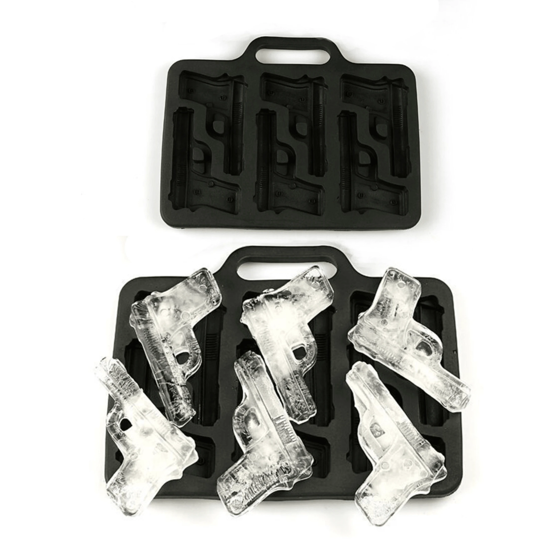 1pc Silicone 6cavity Toy Gun Shaped Ice Cube Tray, Creative Ice Box
