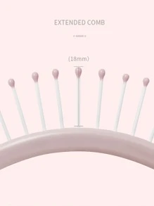 1pc Large Curved Anti-static Plastic Brush With 9 Rows Of Teeth For Voluminous, Ribbed & Massage Effect, Suitable For Hair Styling For Men & Women, Suitable For Long & Thick Hair, Paddle Shape Hair Comb. - Pink - View 6