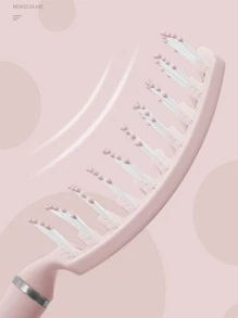 1pc Large Curved Anti-static Plastic Brush With 9 Rows Of Teeth For Voluminous, Ribbed & Massage Effect, Suitable For Hair Styling For Men & Women, Suitable For Long & Thick Hair, Paddle Shape Hair Comb. - Pink - View 5