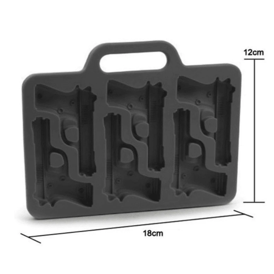 1pc Silicone 6cavity Toy Gun Shaped Ice Cube Tray, Creative Ice Box