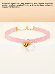 1pc Cat Decor Pet Necklace - Pink - View 4