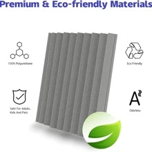 12pcs 12*12*1 Inch Triangle Groove Grey Wallpaper - 12 pieces 12*12*1 inch triangular groove gray - View 4