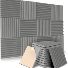 12pcs 12*12*1 Inch Triangle Groove Grey Wallpaper - 12 pieces 12*12*1 inch triangular groove gray - View 1