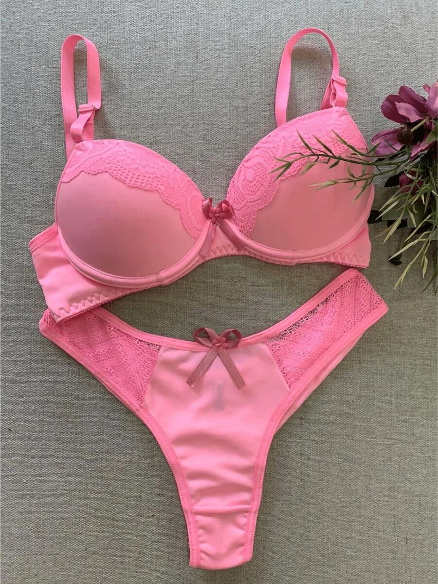 Women Bra & Panty Sets - Pink - View 1