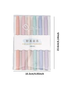 6入組馬卡龍莫蘭迪螢光筆,用於加粗加亮雙頭簽名筆,學生和辦公室文具 - 彩色 - 查看 4