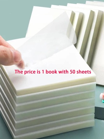 50 sheets Transparent Posted It Sticky Notepads Anteckningsblock Journal School Stationery Office Supplies