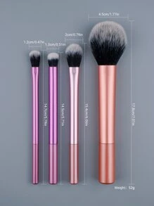 4支/套多色火焰造型化妆刷，适用于散粉、粉底、眼影和遮瑕膏，便携式化妆工具，化妆刷套装，化妆刷套装，化妆刷套装，全套化妆工具，化妆刷套装，化妆刷套装，化妆礼盒套装