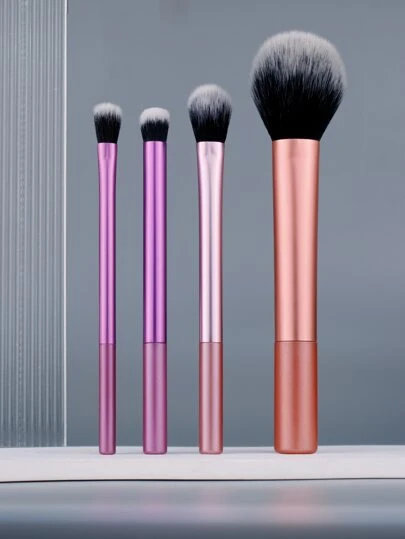 4支/套多色火焰造型化妆刷，适用于散粉、粉底、眼影和遮瑕膏，便携式化妆工具，化妆刷套装，化妆刷套装，化妆刷套装，全套化妆工具，化妆刷套装，化妆刷套装，化妆礼盒套装
