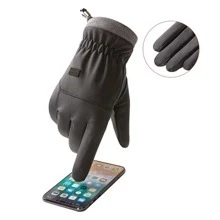 Mùa đông mới Nhiều màu Nam Dày ấm áp Găng tay Đối với Ngoài trời Trượt tuyết , Cưỡi , , Chống gió , Chống cảm lạnh , Chống trượt , Đi bộ du lịch , Không thấm nước - Xám - Xem 5