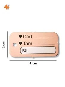 500 Peças Etiqueta Mini Tag Para Roupas Tam. 2 x 4 Cm - Champanhe - Visão 2