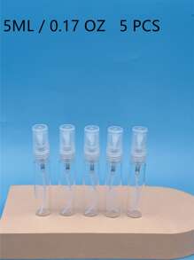 分體充電香水空香水玻璃噴霧瓶5支5ml透明香水筆霧化器創意樣品包裝容器 - 查看 3