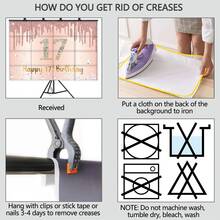 Dienalls Happy 17th Birthday Banner Backdrop Decorations for Girls - Multicolor - View 6