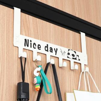 1pc White Detachable, Nail-Free And Adhesive-Free, Over-The-Door Hook, Clothes Hanger With 6 Carbon Steel Hooks Room Decor Home Decor Decor Bedroom Decorbedroom,Organizer,Organiser,Home Storage,White T Shirt Women,Black Pants Women,Ladies Winter Clothes,Dress,Winter Clothes For Ladies,Elegant Woman Dresses,White Shirt For Ladies,Long Sleeve,White Jumpsuit For Women,Spring Dresses For Women,Spring Outfits For Women,Spring,Spring Clothes,Minimalist,Summer Tops