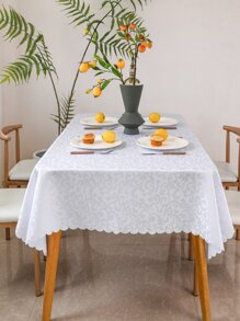 Bleached Double Crochet Tablecloth - White - View 1