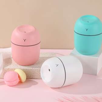 1入組便攜式迷你書桌USB7色小夜燈加濕器220ml,經典圓形造型,合適的辦公書桌,床側桌子使用