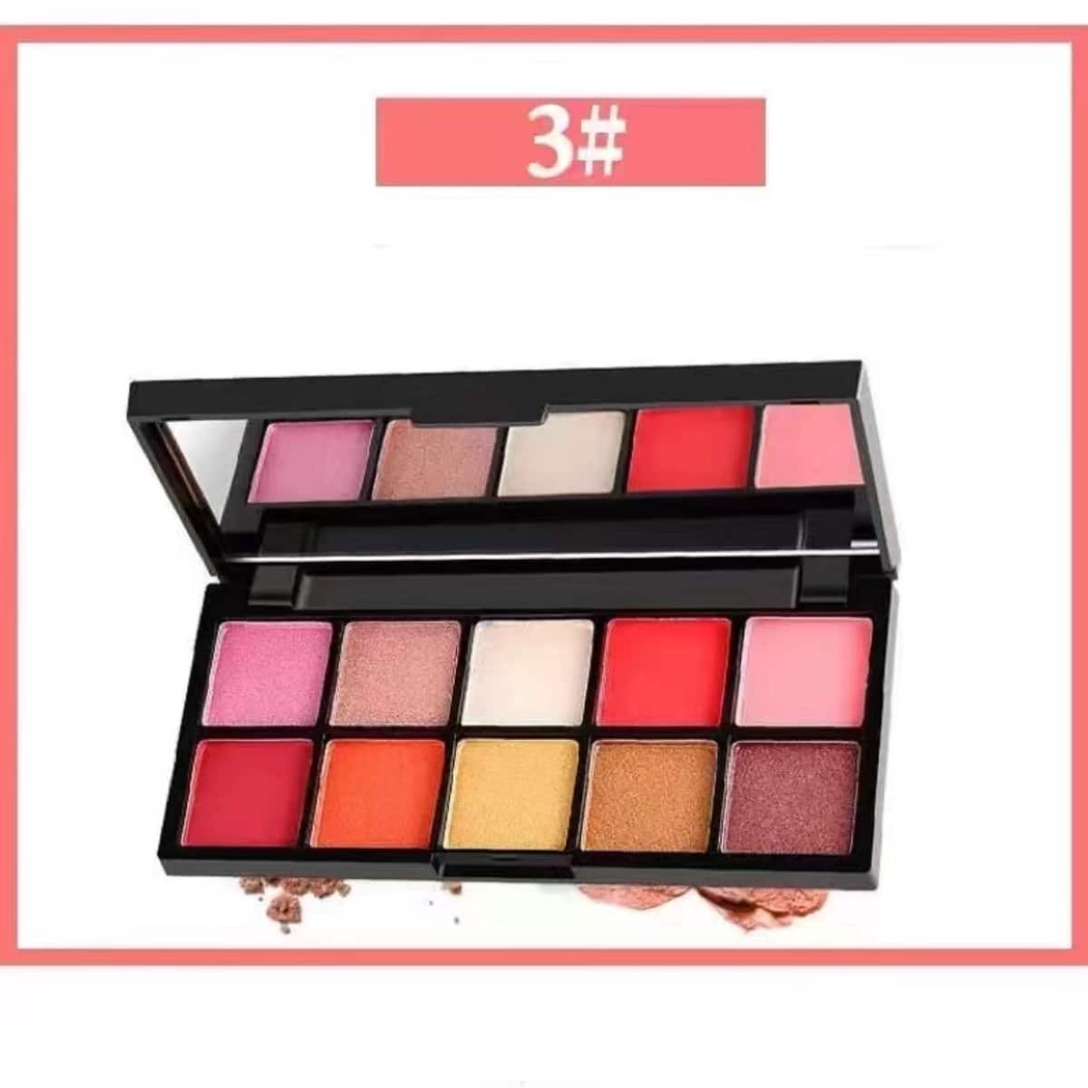 Cocosiliya Makeup Eyeshadow Palette 10 Colors With Mirror - 03 Disco Dust - Ver 1