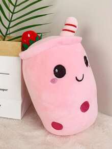 1 件 23 厘米/9 英寸可爱卡通创意毛绒冰淇淋和奶茶填充玩具，草莓毛绒玩具，适合生日、节日礼物和家居装饰 - 粉色 - 查看 4