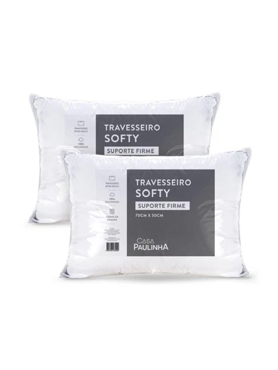 Kit 2 Travesseiros Softy de Suporte Firme Para Cama 70x50 Envio Imediato