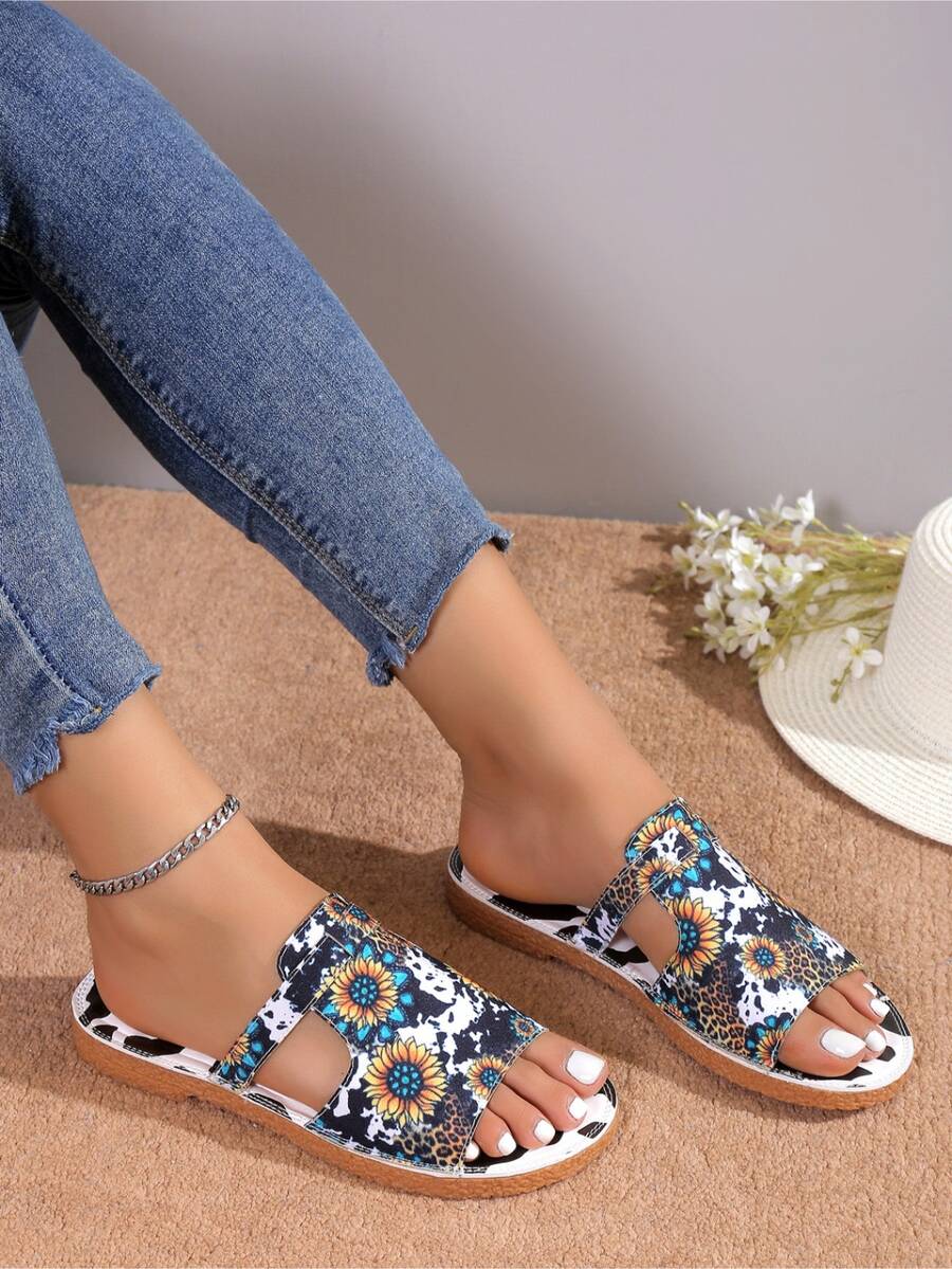 Quý cô Đúng mốt Dép đi trong nhà Hoa In Xu hướng: Cắt giảm Trượt - Nhiều màu - Xem 1