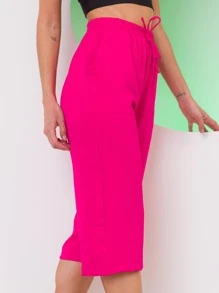 Women Pants - 玫紅色 - 查看 3