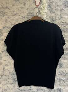 Women Knit Tops - Black - View 1