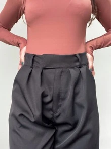 Kit Conjunto Feminino Elegante Premium Alfaiataria Calça Pantalona Preta Cintura Alta E Colete Cropped Preto Botões Forrado Chic Elegante Conjunto Formal Casual Fashonista Old Money