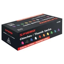 Caja con 100 chinches en 10 colores surtidos fiero chi-100x 41250 - A - Ver 4