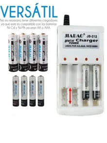 AAA And AA Battery Charger With 4 Batteries - White - View 3
