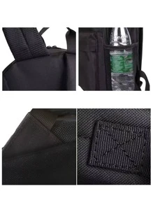 新款黑色發光卡通印花時尚背包書包書包書包筆記本電腦背包返校大學必需品隨身背包大容量功能性 - 黑色 - 查看 9