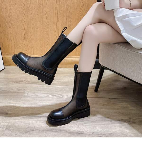 Summer Solid Color Mesh Style Mid-calf Fashionable 's Cool Boots