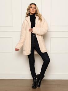 Women Faux Fur Coats - White - View 5