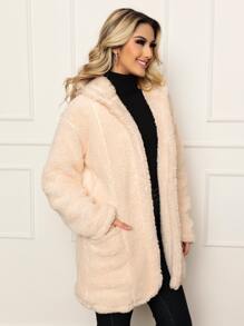 Women Faux Fur Coats - White - View 6