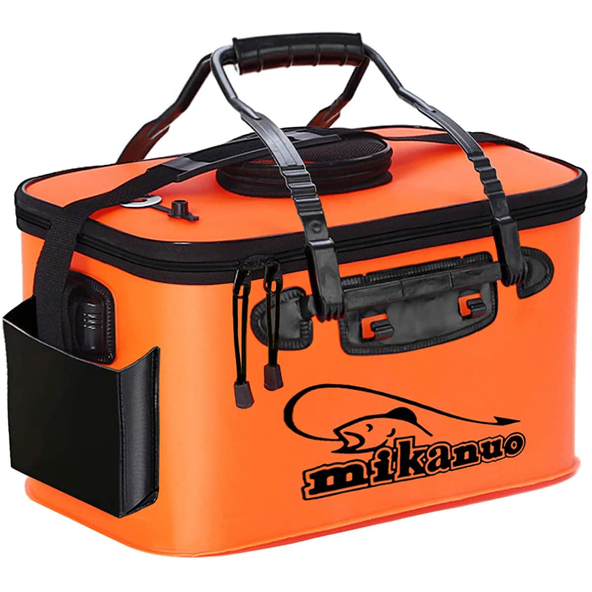 30-50cm Orange Square Fishing Bucket With Collapsible & Multifunctional Design, Outdoor Fishing Bag