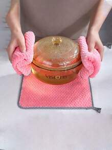 10入組加厚珊瑚絨擦拭布,超級吸水柔軟,適用於廚房 - 紅色 - 查看 4