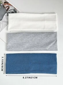 3 件纯色发带 休闲、健身 - 彩色 - 查看 7