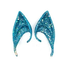 1pc Elf Fairy Monster Luminous Latex Fake Ear Prop - Blue - View 1