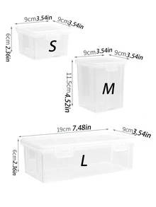 1pc Toy Storage Box For Teething Toys Small Size, Convenient For Dust-proof And Outdoor Storage - Clear - View 5