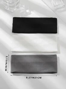 3pcs Solid Hair Band  For Back To School Casual - Multicolor - View 4