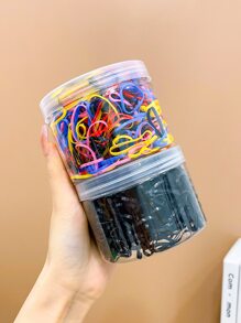 2boxes Girls Disposable Rubber Hair Tie For Daily Use - Multicolor - View 3