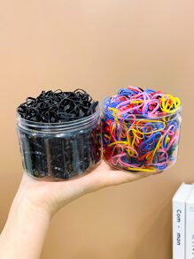 2boxes Girls Disposable Rubber Hair Tie For Daily Use - Multicolor - View 2