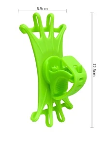 1pc Multicolor Silicone Bicycle Phone Mount - Green - View 3