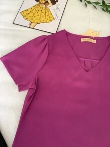 Women Tops - 中紫紅色 - 查看 2