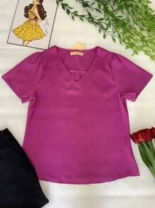 Women Tops - 中紫紅色 - 查看 1